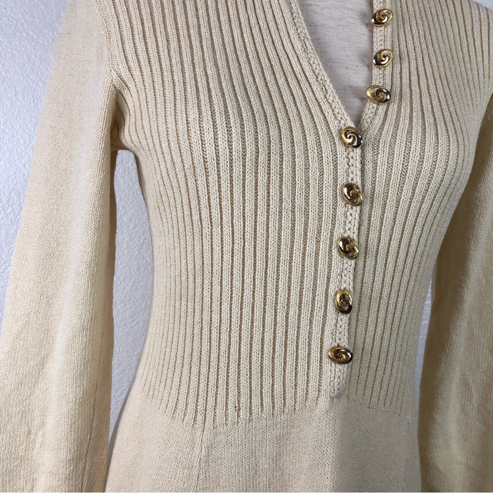 St. John Knits Vintage Cream Sweater Dress - Picture 10 of 14